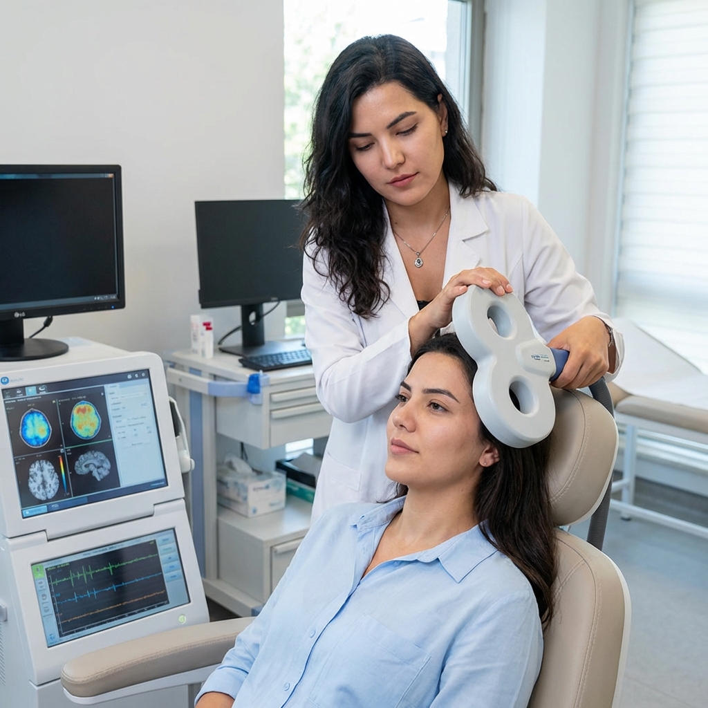 Dr. Öznur Buran wendet TMS-Therapie an